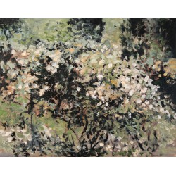 Tufa de trandafiri 4 - pictură în ulei pe pânză, artist Cristian Porumb